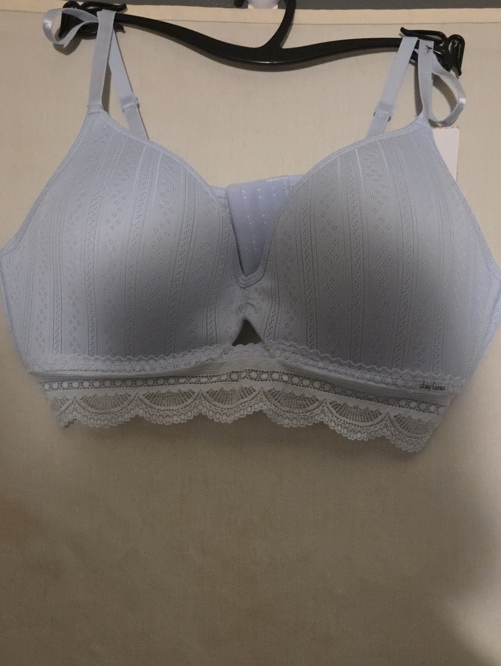 Daisy Fuentes Light Blue Lace Trim Wireless Bra